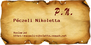 Péczeli Nikoletta névjegykártya