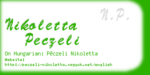 nikoletta peczeli business card
